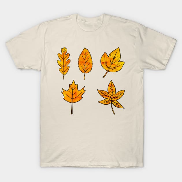 Yellow Leaves T-Shirt by Olooriel